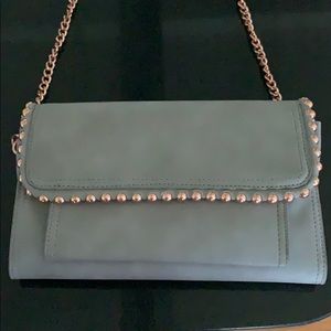 Grey and rose gold side bag